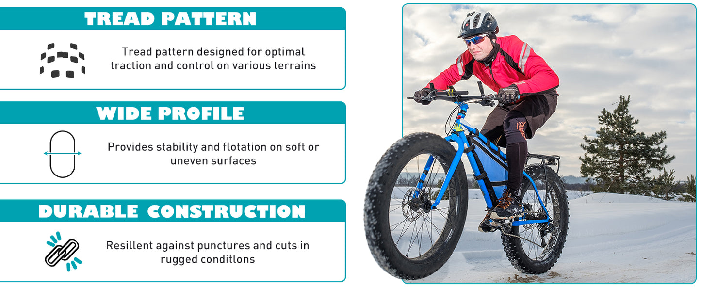 ZUKKA 2 Pack Fat Tire for E-Bike | 20x4.0 Heavy-Duty Mountain & Snow Bike Tires