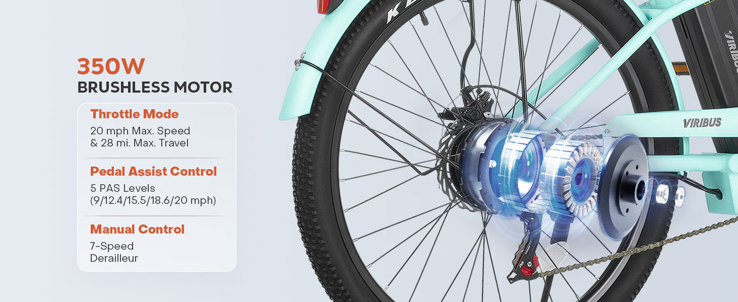 Electric Bike for Adults 350W 36V 26-Inch Shimano 7-Speed