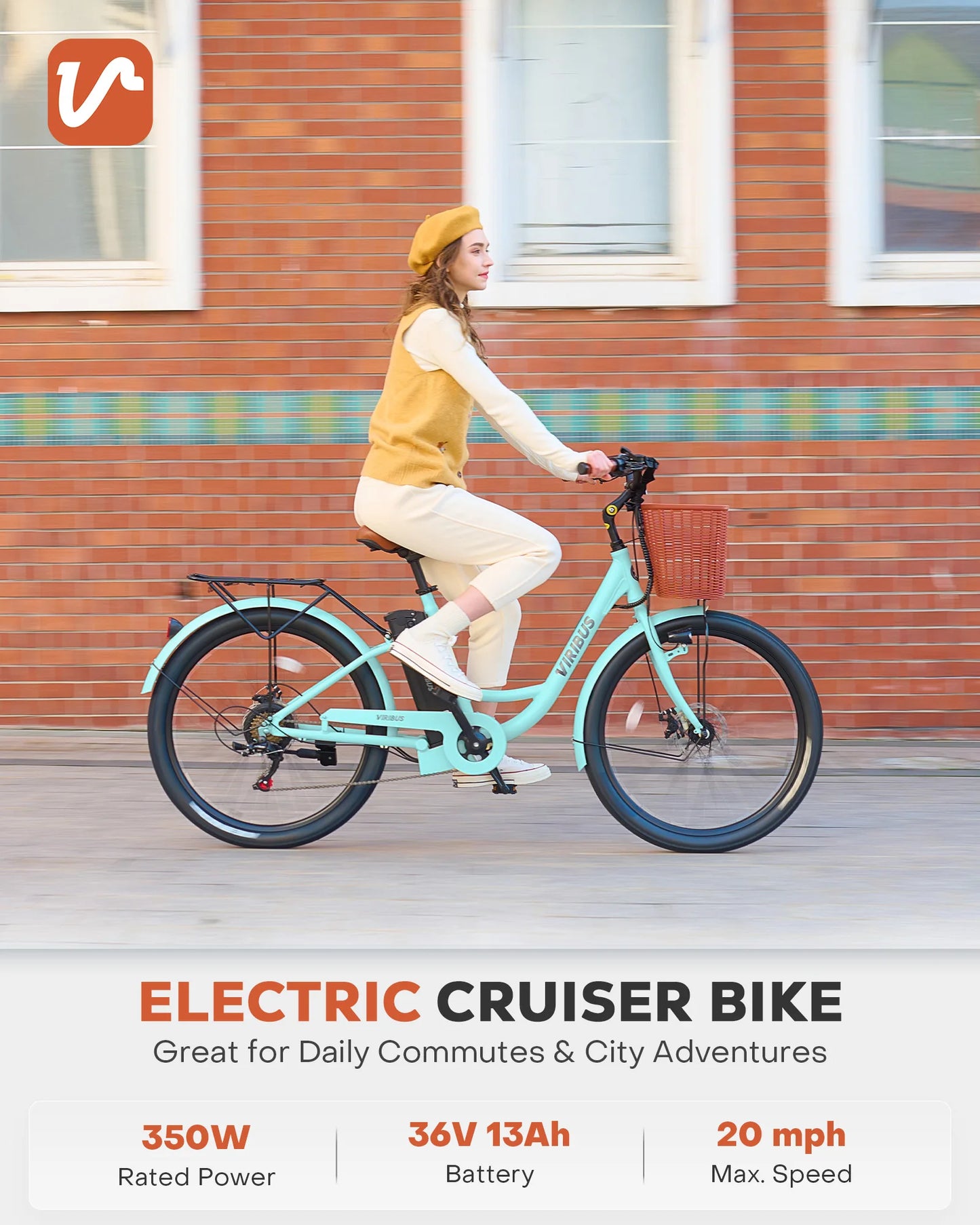 Electric Bike for Adults 350W 36V 26-Inch Shimano 7-Speed
