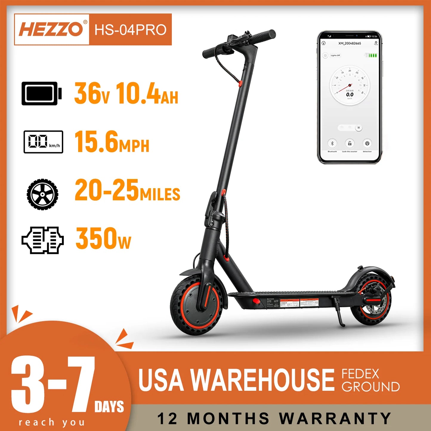 HEZZO Stand Up Scooter HS-04Pro: The Smart, Folding Ride for Urban Freedom