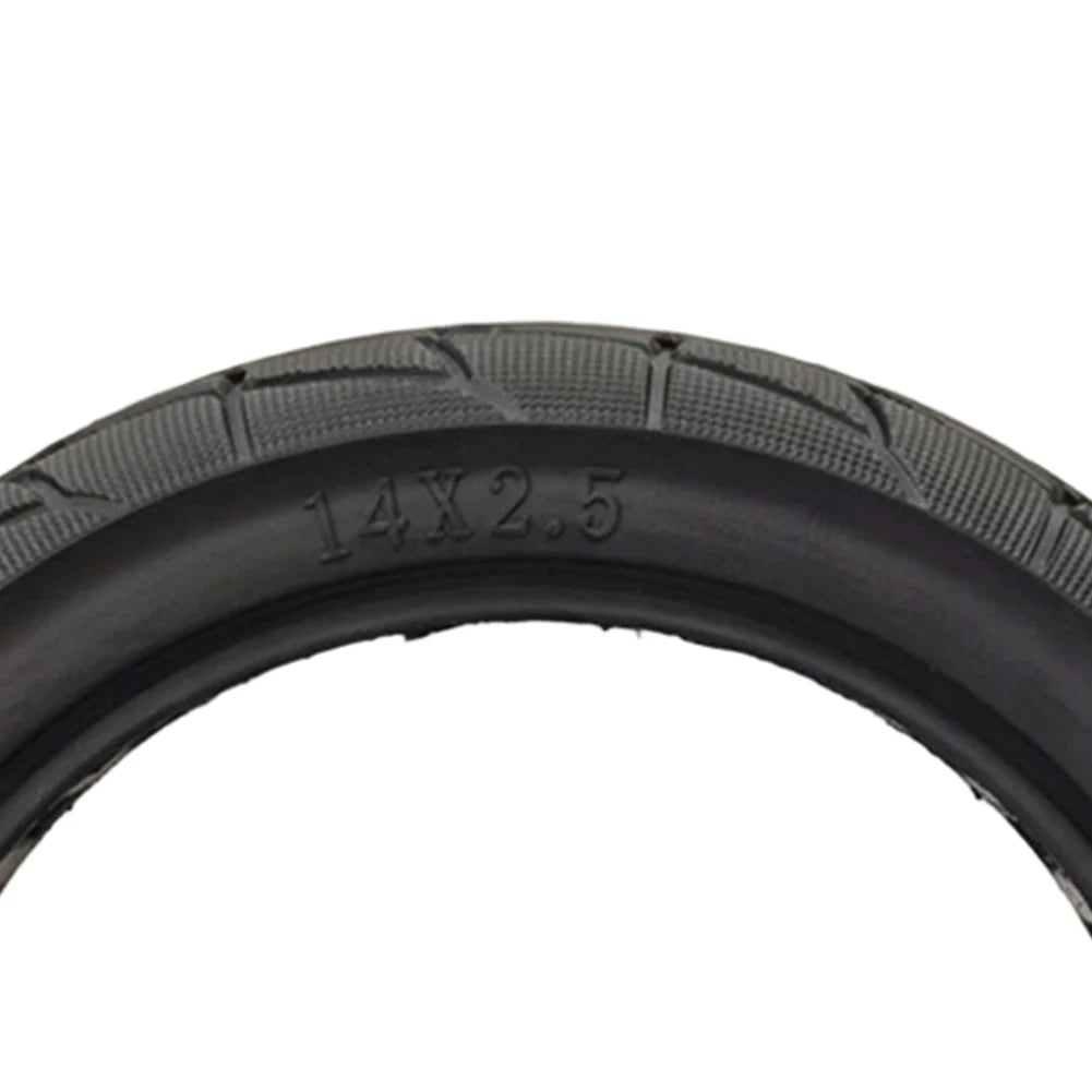 14x2.50 Solid Tire for Electric Bike – Honeycomb, Shock-Absorbing, Explosion-Proof