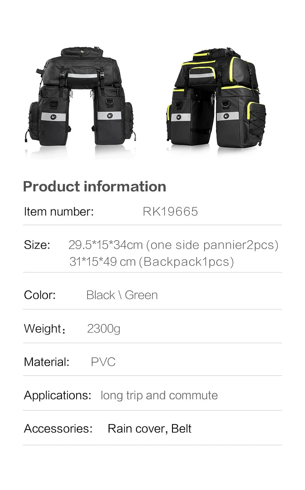 Bicycle Pannier Bag – Waterproof 3-in-1 Saddle Backpack | Rhinowalk