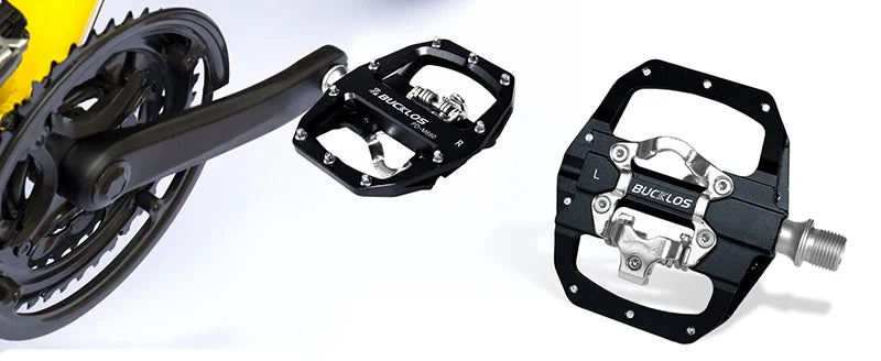Bicycle pedals and chainset on a white background