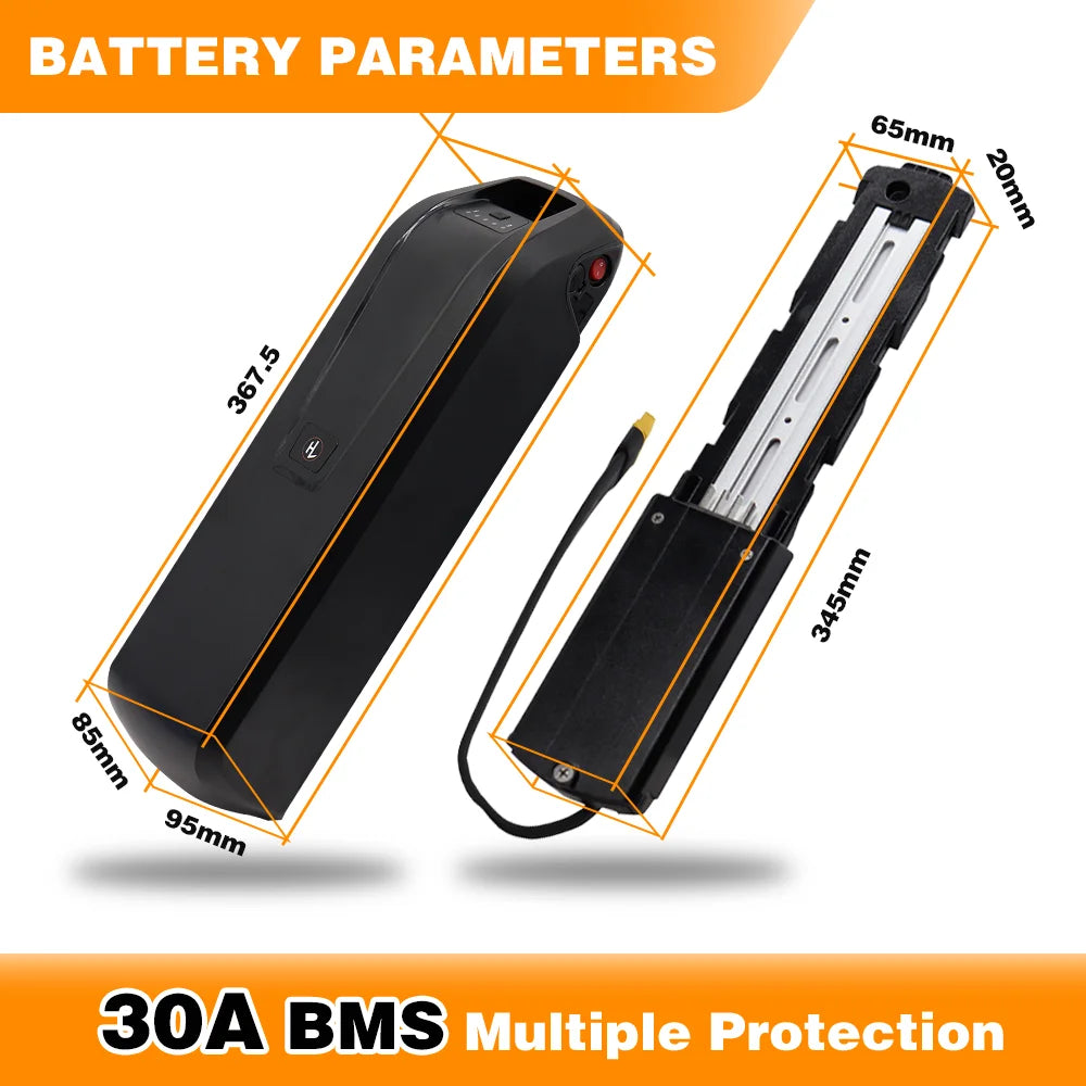 36V 48V 15Ah 20Ah Hailong Li-ion EBike Battery for 1000W 750W 500W