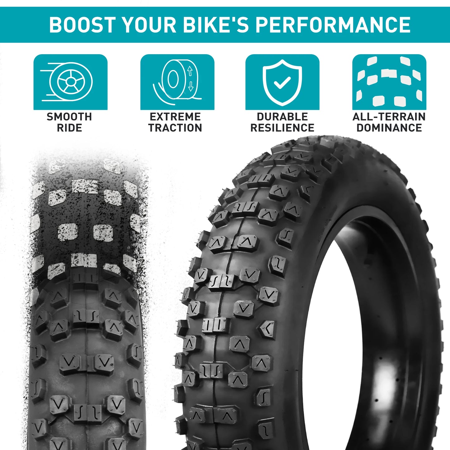ZUKKA 2 Pack Fat Tire for E-Bike | 20x4.0 Heavy-Duty Mountain & Snow Bike Tires