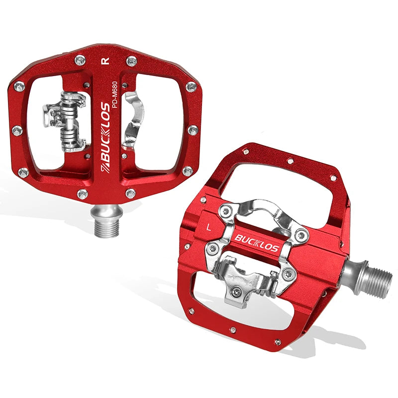 BUCKLOS Dual Function MTB E-Bike Pedals – SPD & Flat Platform