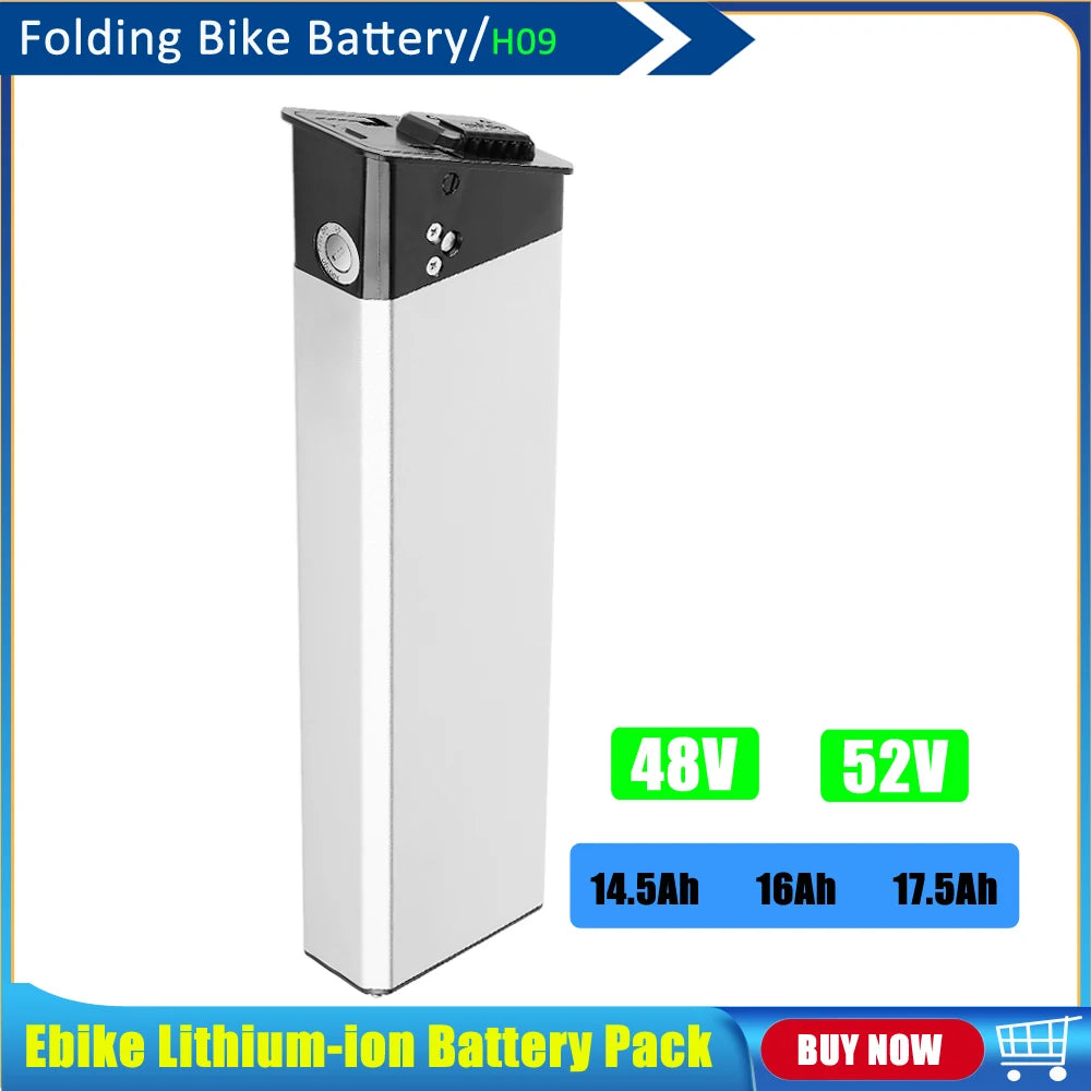 48V 17.5Ah Removable Lithium Battery Pack for 250W–1000W Folding E-Bikes