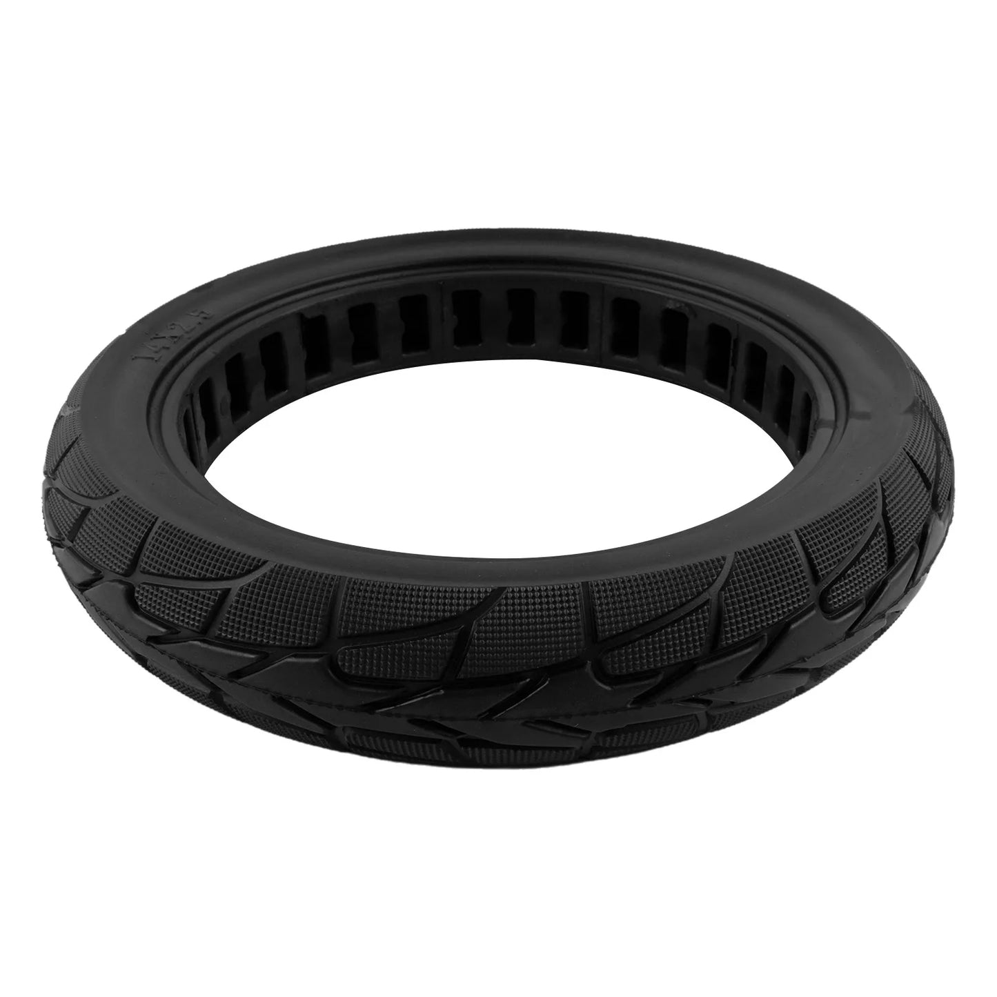 14x2.50 Solid Tire for Electric Bike – Honeycomb, Shock-Absorbing, Explosion-Proof