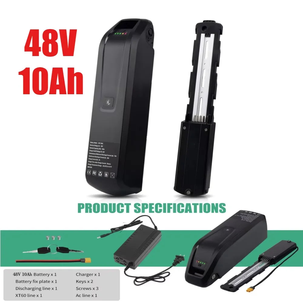 36V 48V 15Ah 20Ah Hailong Li-ion EBike Battery for 1000W 750W 500W