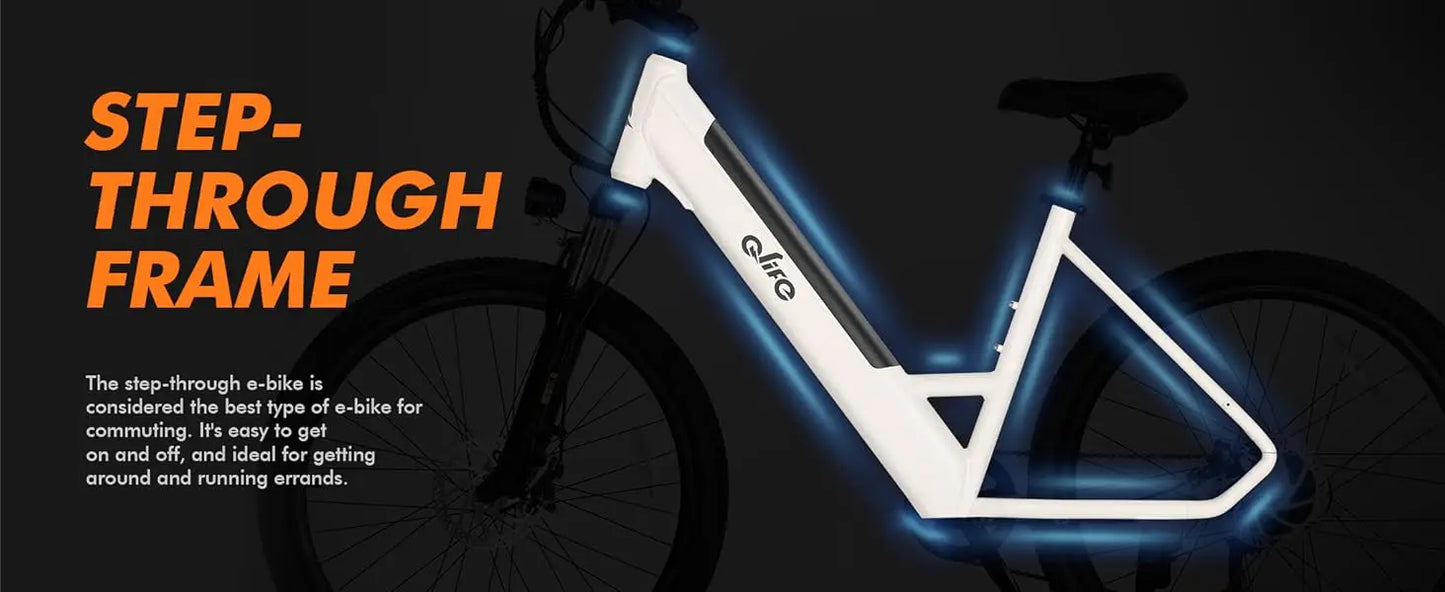 Cityone Step Thru Electric Bike for Adults – 26" E-Bike Ride