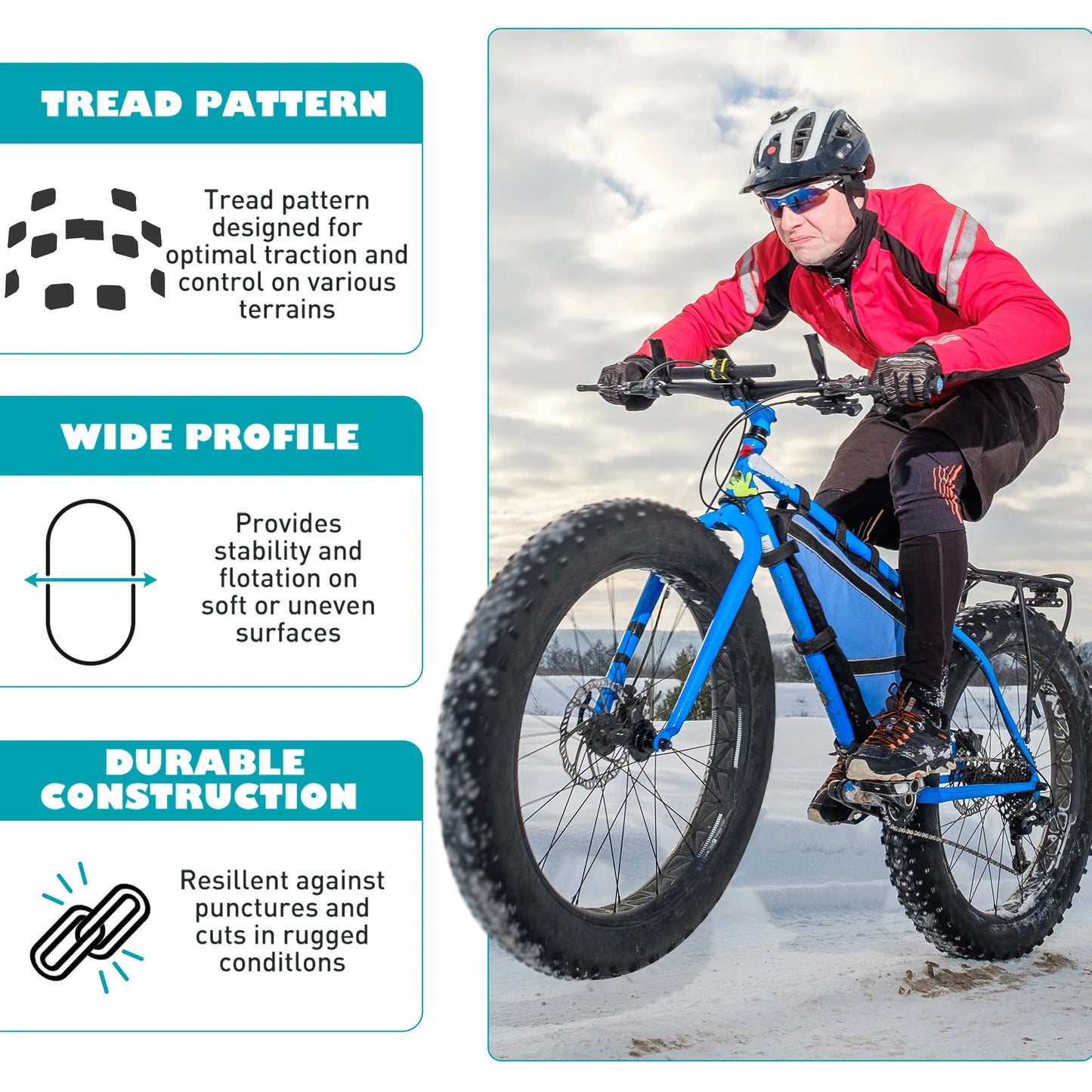 ZUKKA 2 Pack Fat Tire for E-Bike | 20x4.0 Heavy-Duty Mountain & Snow Bike Tires