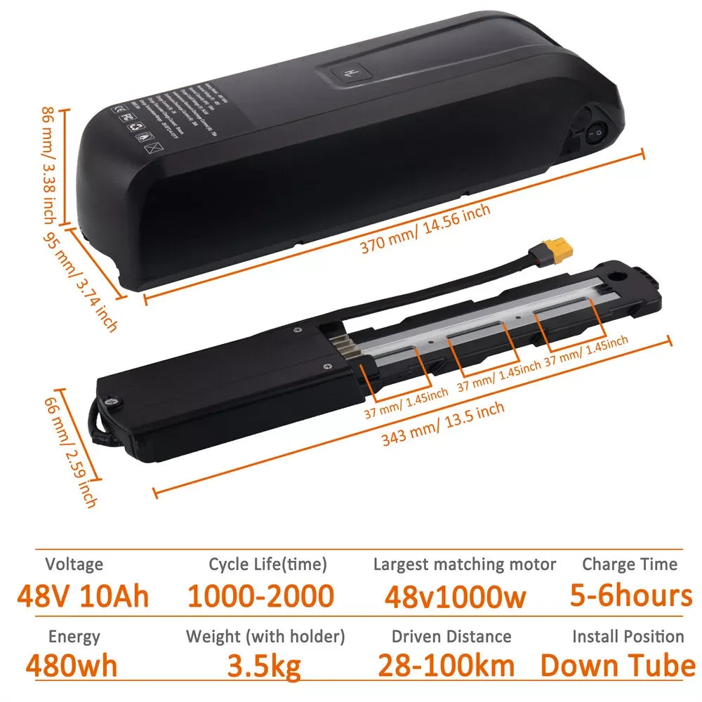 36V 48V 15Ah 20Ah Hailong Li-ion EBike Battery for 1000W 750W 500W