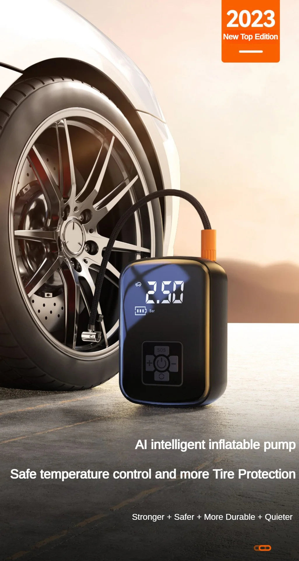 EAFC 150 PSI E-Bike Air Pump | Wireless Portable Tire Inflator