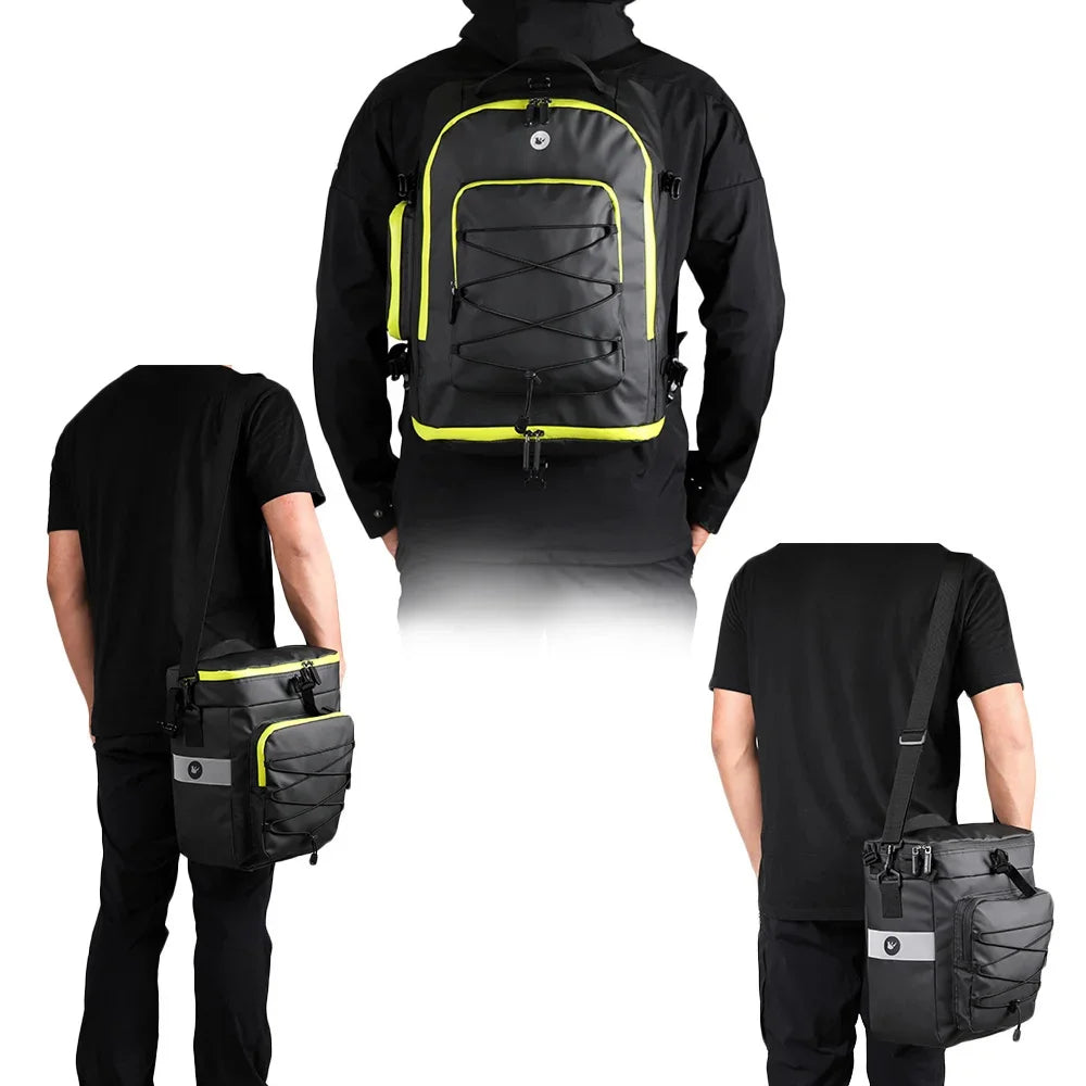 Bicycle Pannier Bag – Waterproof 3-in-1 Saddle Backpack | Rhinowalk