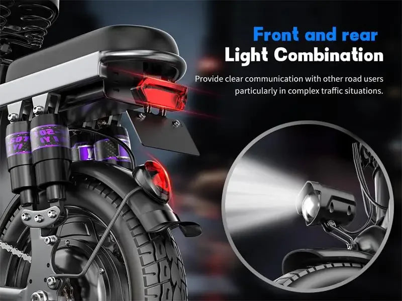Folding Electric Bike F12 – 500W 48V 15Ah Fat Tire E-Bike