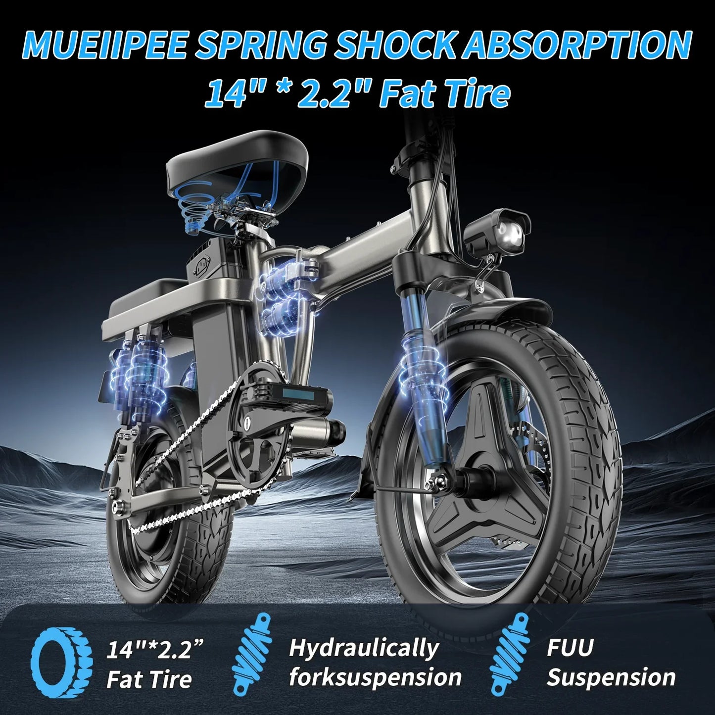 Folding Electric Bike F12 – 500W 48V 15Ah Fat Tire E-Bike