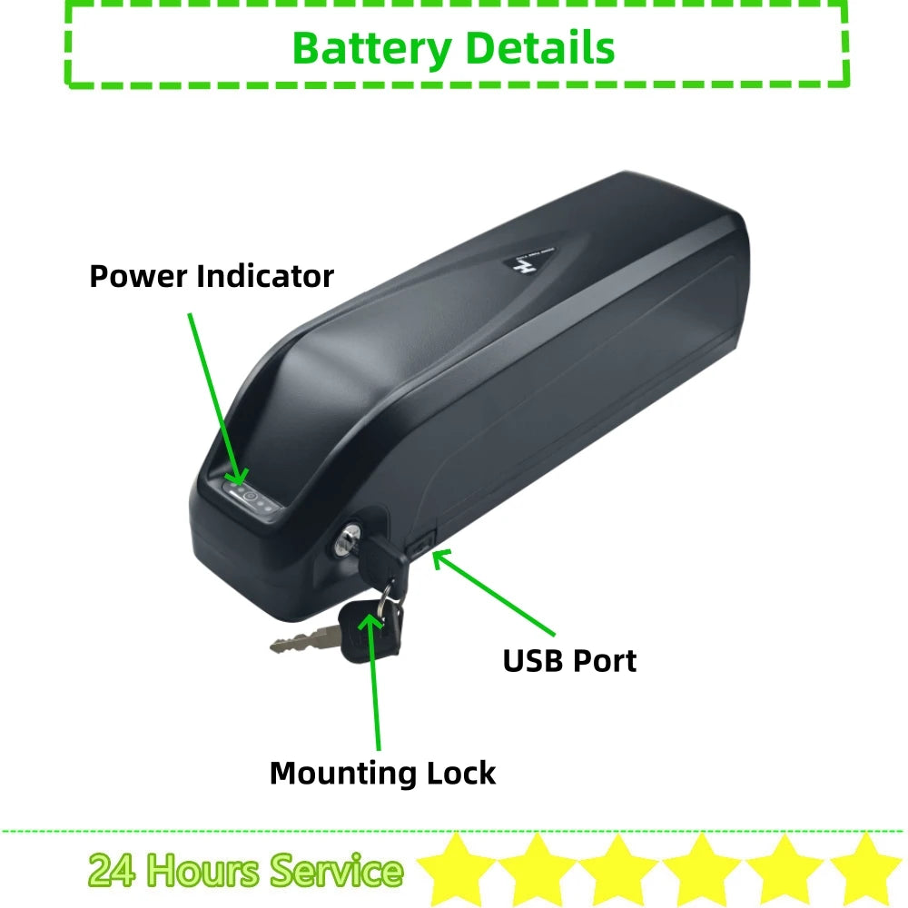 Hailong Ebike Battery 36V 48V 52V | Long Range Lithium Power