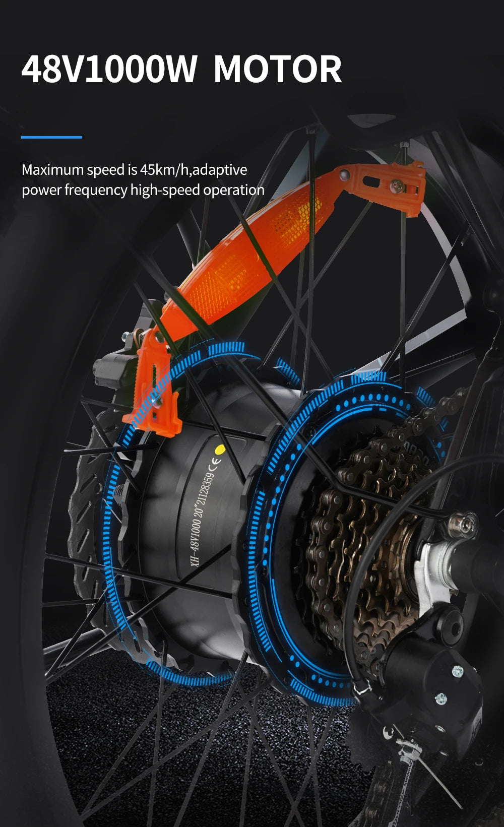 Foldable 1000W Fat Tire Ebike - Ridstar 48V 15AH Mountain E-Bike