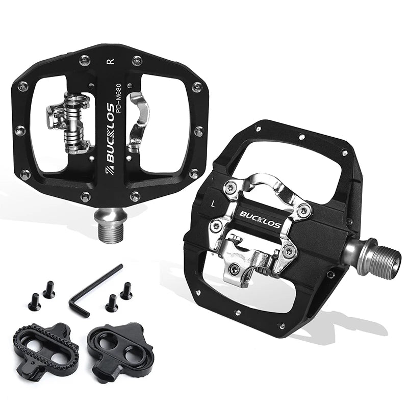 BUCKLOS Dual Function MTB E-Bike Pedals – SPD & Flat Platform