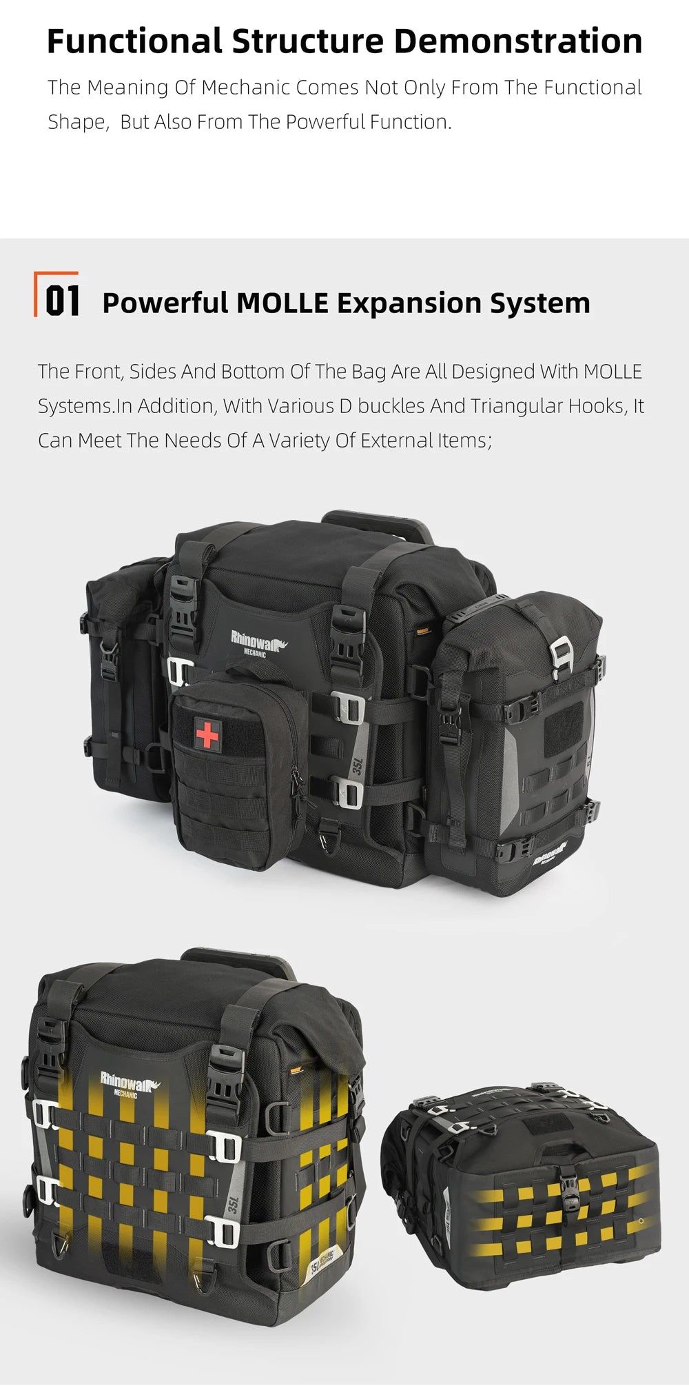 Motorcycle Pannier Bag – Waterproof 35L Saddle Bags | Rhinowalk