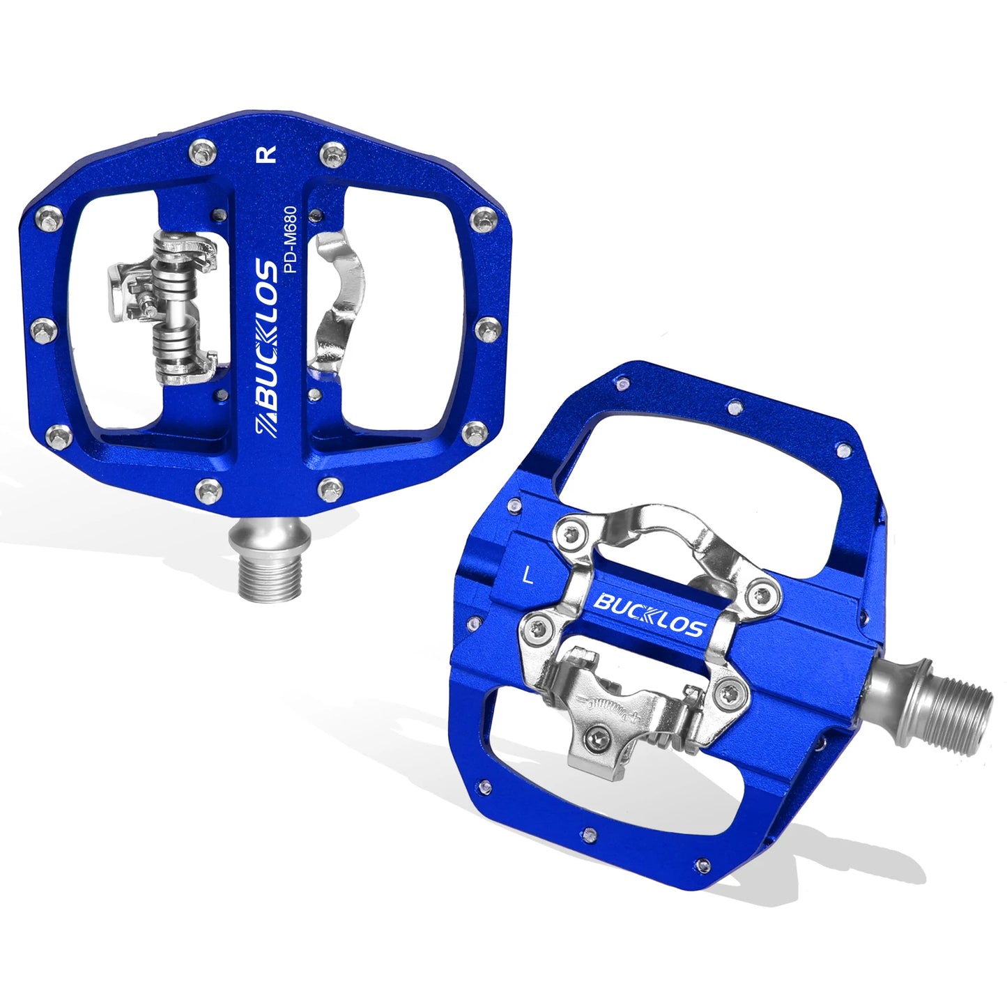 BUCKLOS Dual Function MTB E-Bike Pedals – SPD & Flat Platform