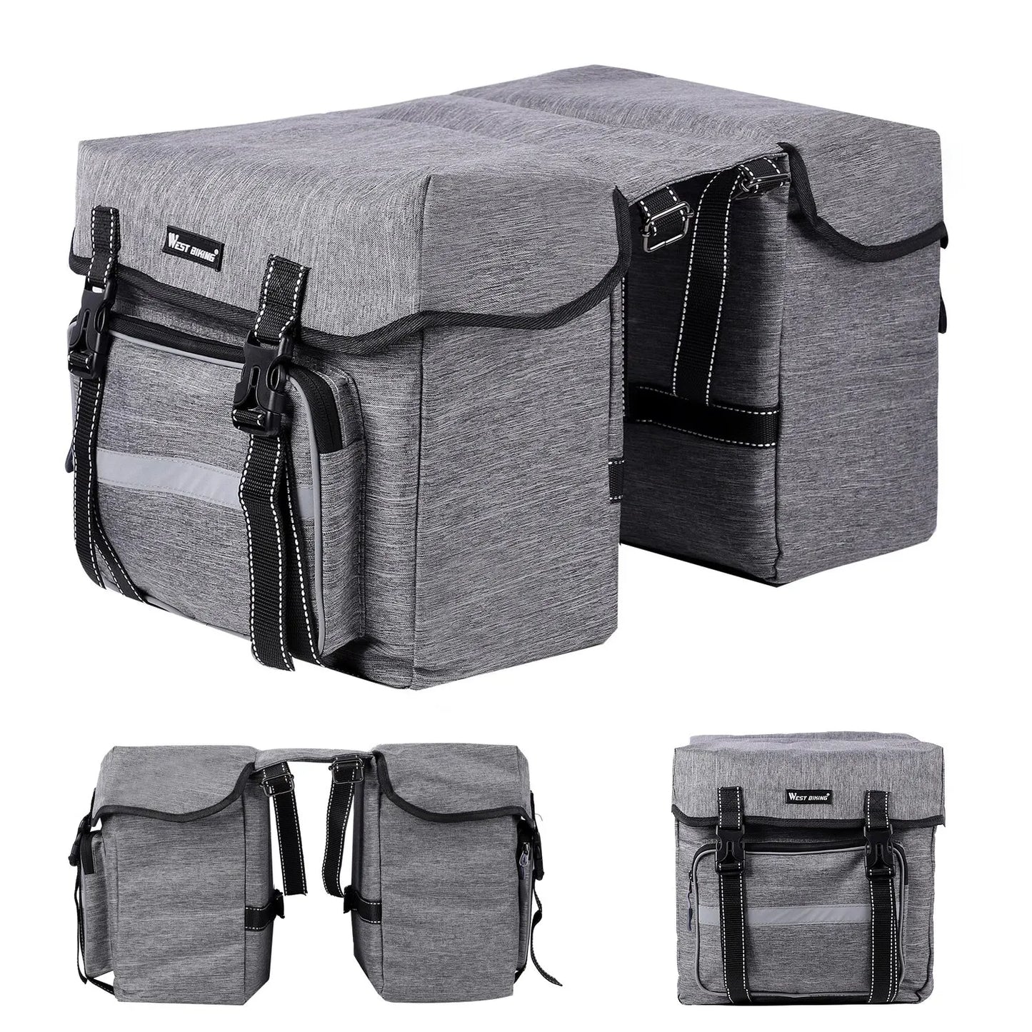 WEST BIKING 25L E-Bike Rear Seat Pannier Bag – Double Trunk