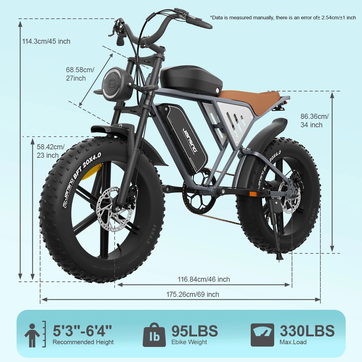 E-Bike X70 750W Dual Battery | 120 Mile Long Range Electric Fat Bike