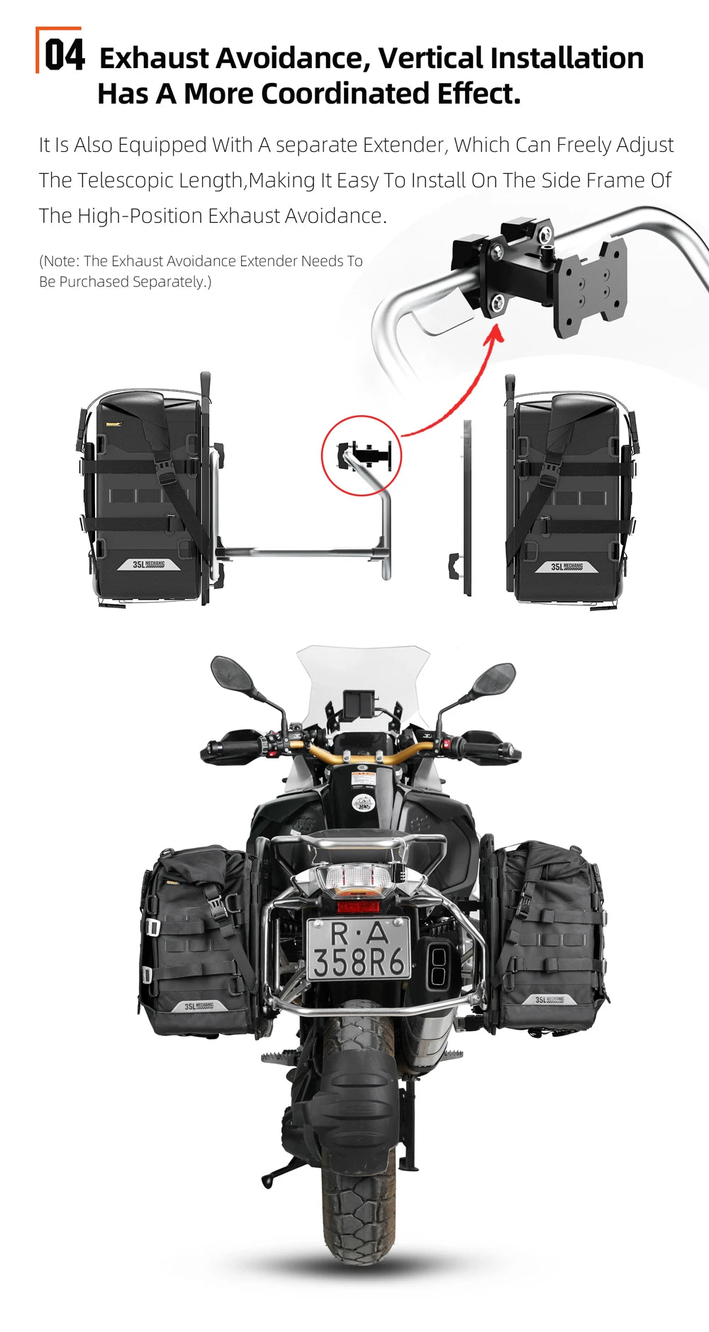 Motorcycle Pannier Bag – Waterproof 35L Saddle Bags | Rhinowalk