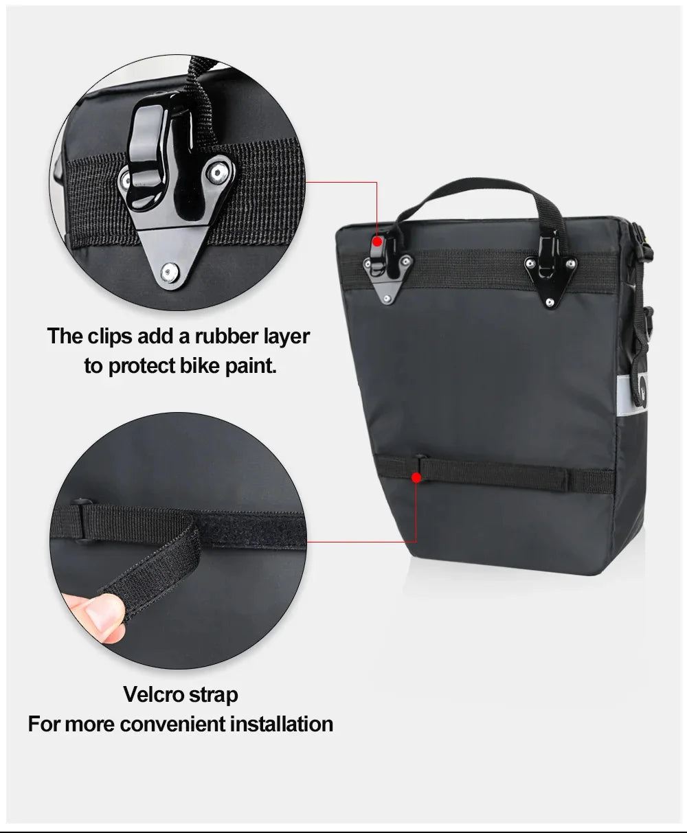 Bicycle Pannier Bag – Waterproof 3-in-1 Saddle Backpack | Rhinowalk