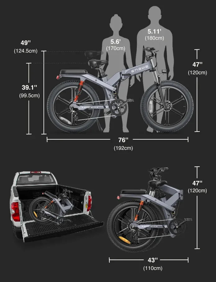 ENGWE X26 Electric Bike | Folding Fat Tire E-Bike 1000W Power