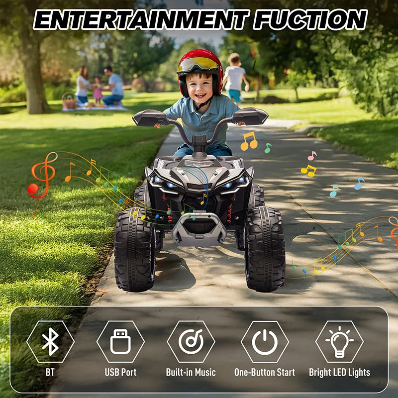 Discover the ultimate 24V Kids Electric Vehicle 4-Wheeler Ride-On ATV—built with dual 200W motors, spring suspension & soft braking for safety and fun. Free shipping included!