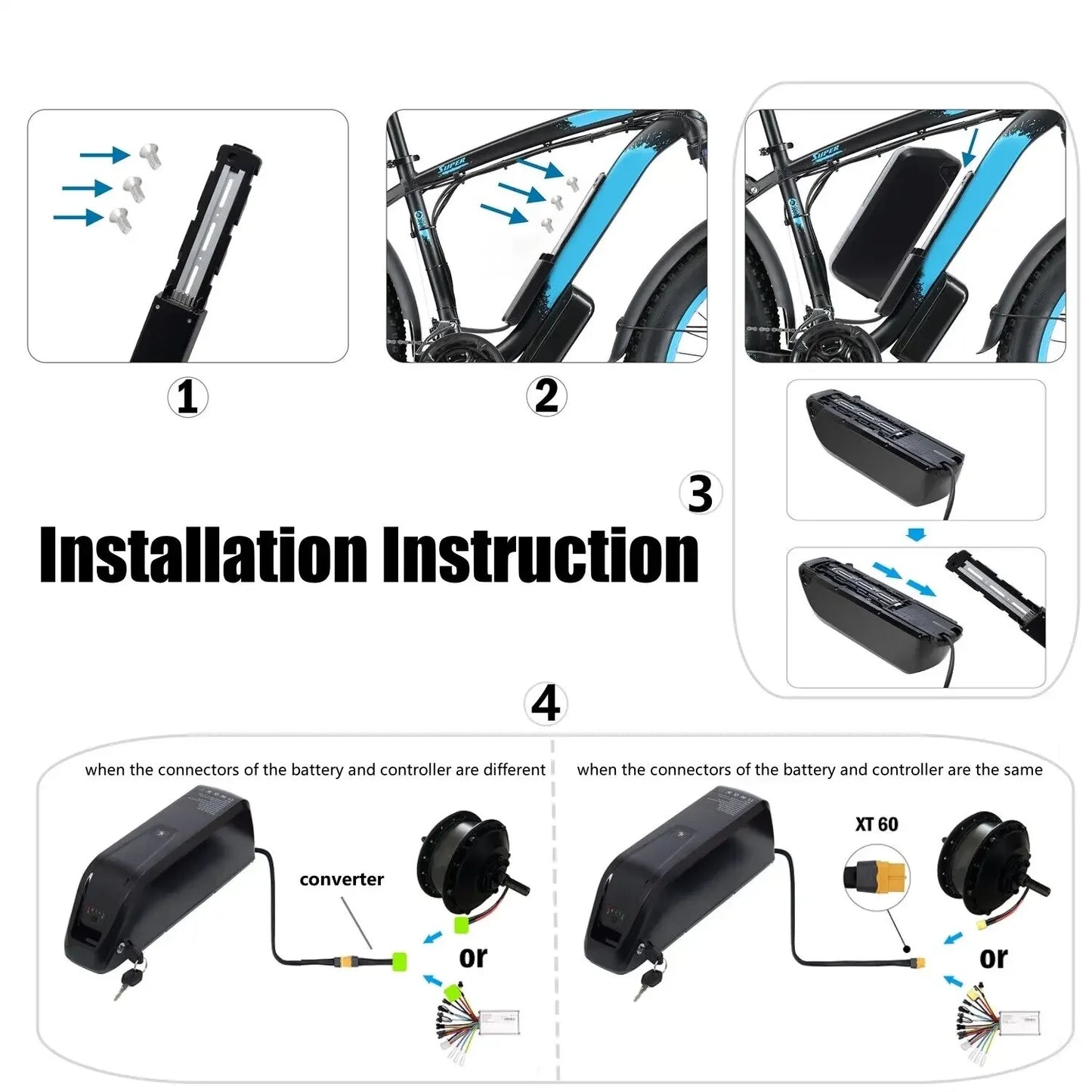 Hailong Ebike Battery 36V/48V – 10Ah–20Ah Long Range Lithium Packs