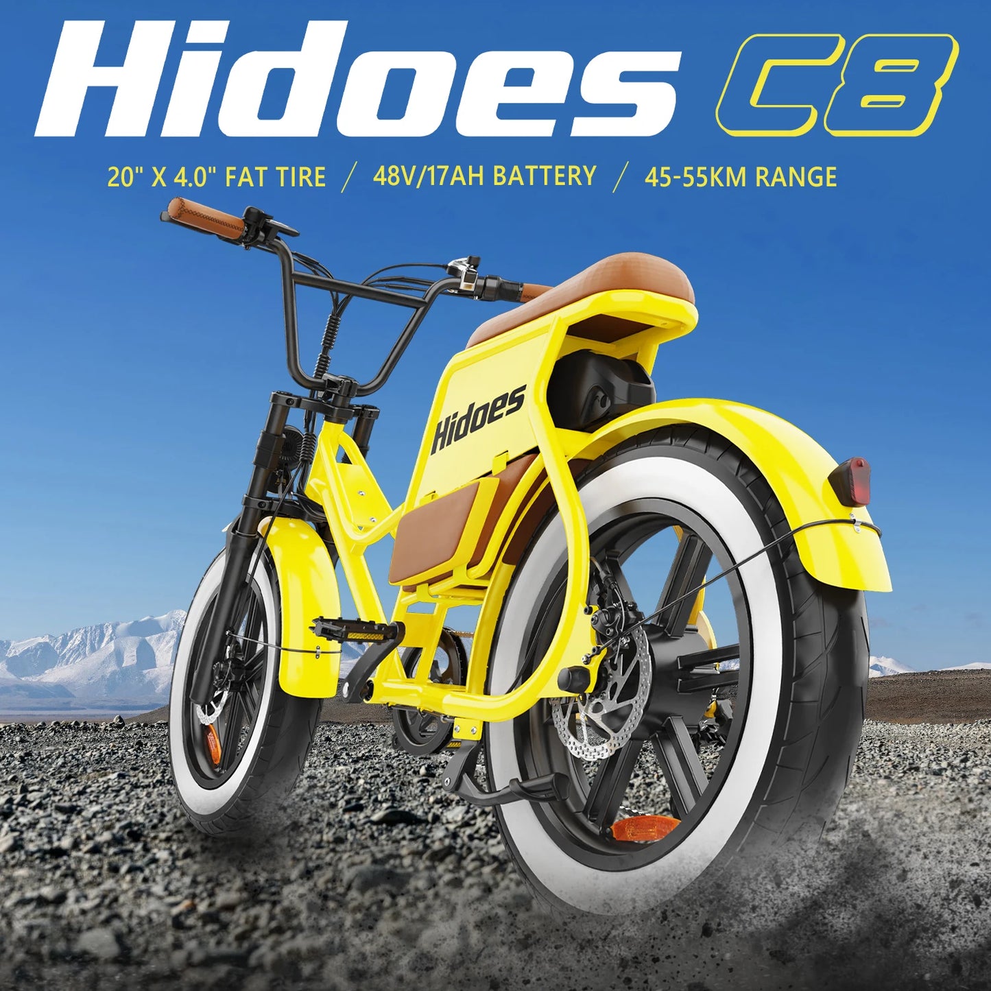 Hidoes C8 700W Adult Electric Bike – 25MPH, 55+ Mile Range