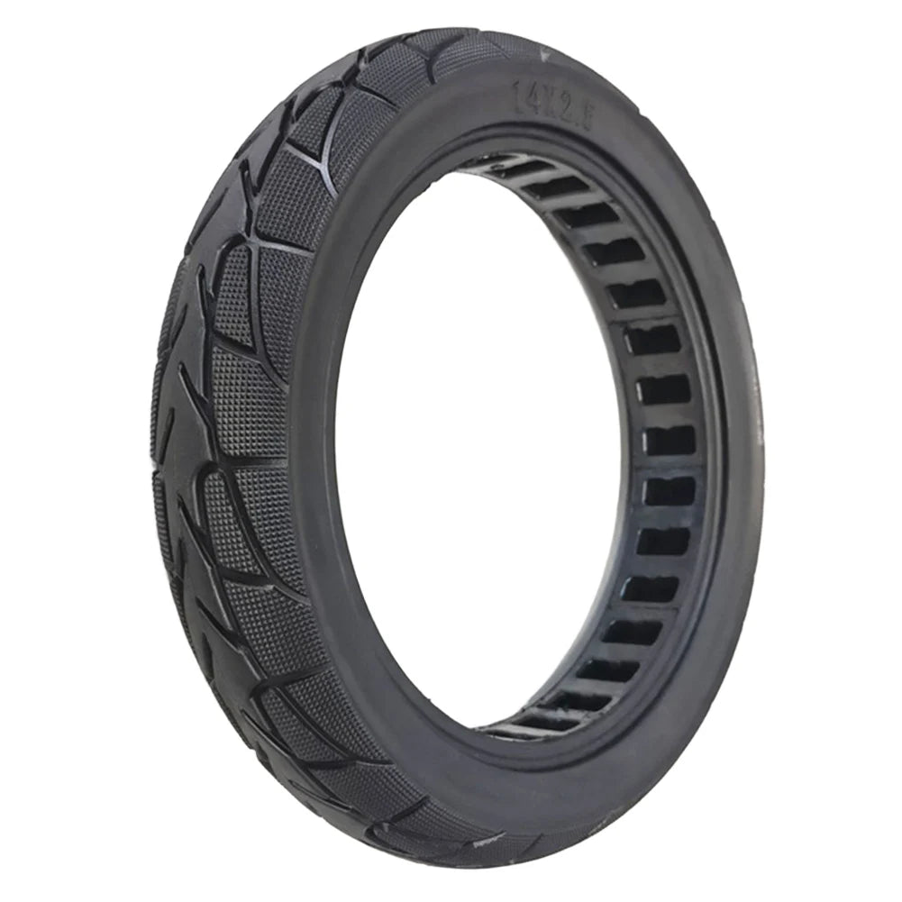 14x2.50 Solid Tire for Electric Bike – Honeycomb, Shock-Absorbing, Explosion-Proof