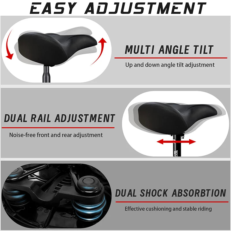 BUCKLOS Widen Thicken Over-sized Bike Saddle (300mm x 356mm)