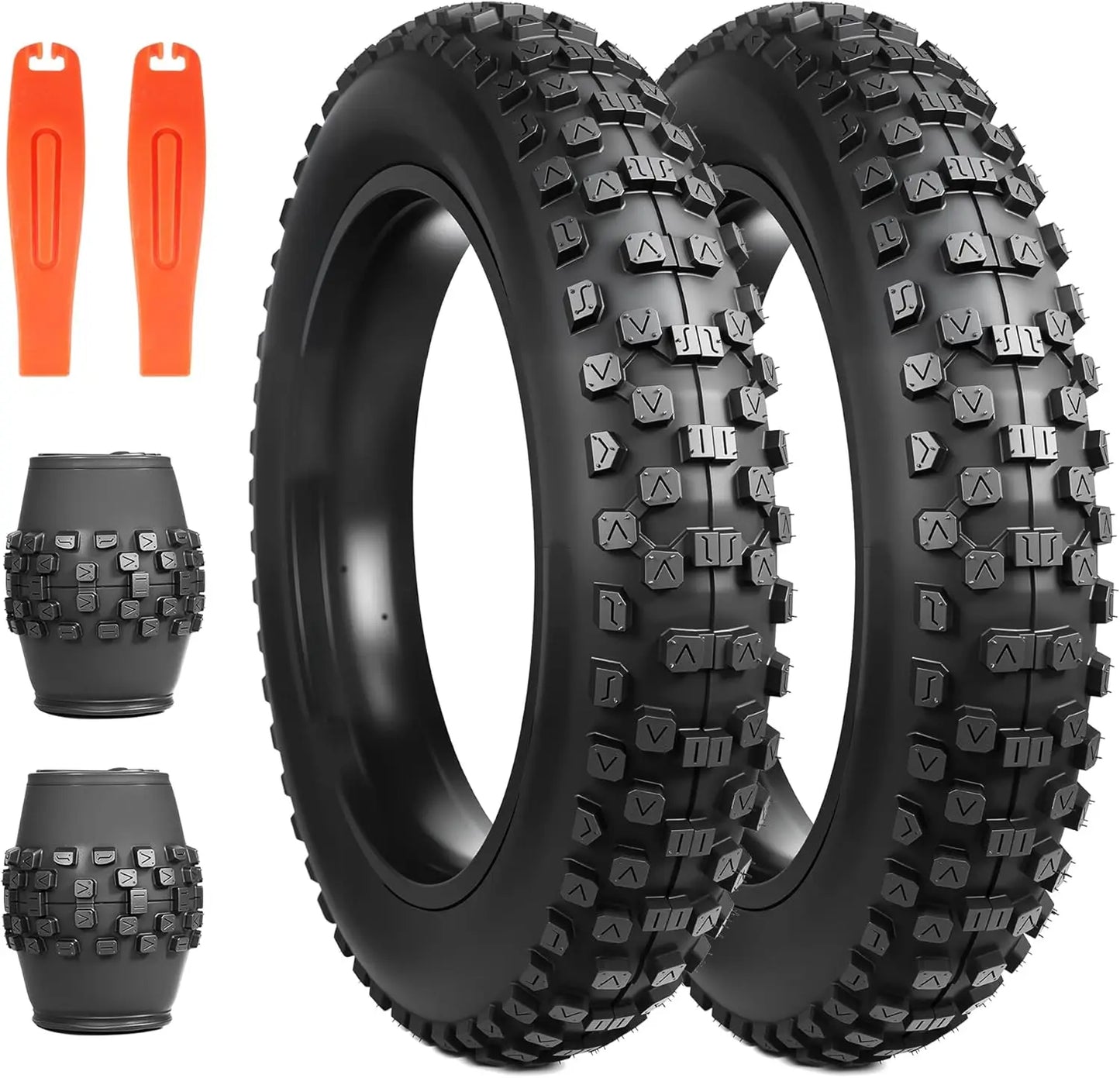 ZUKKA 2 Pack Fat Tire for E-Bike | 20x4.0 Heavy-Duty Mountain & Snow Bike Tires