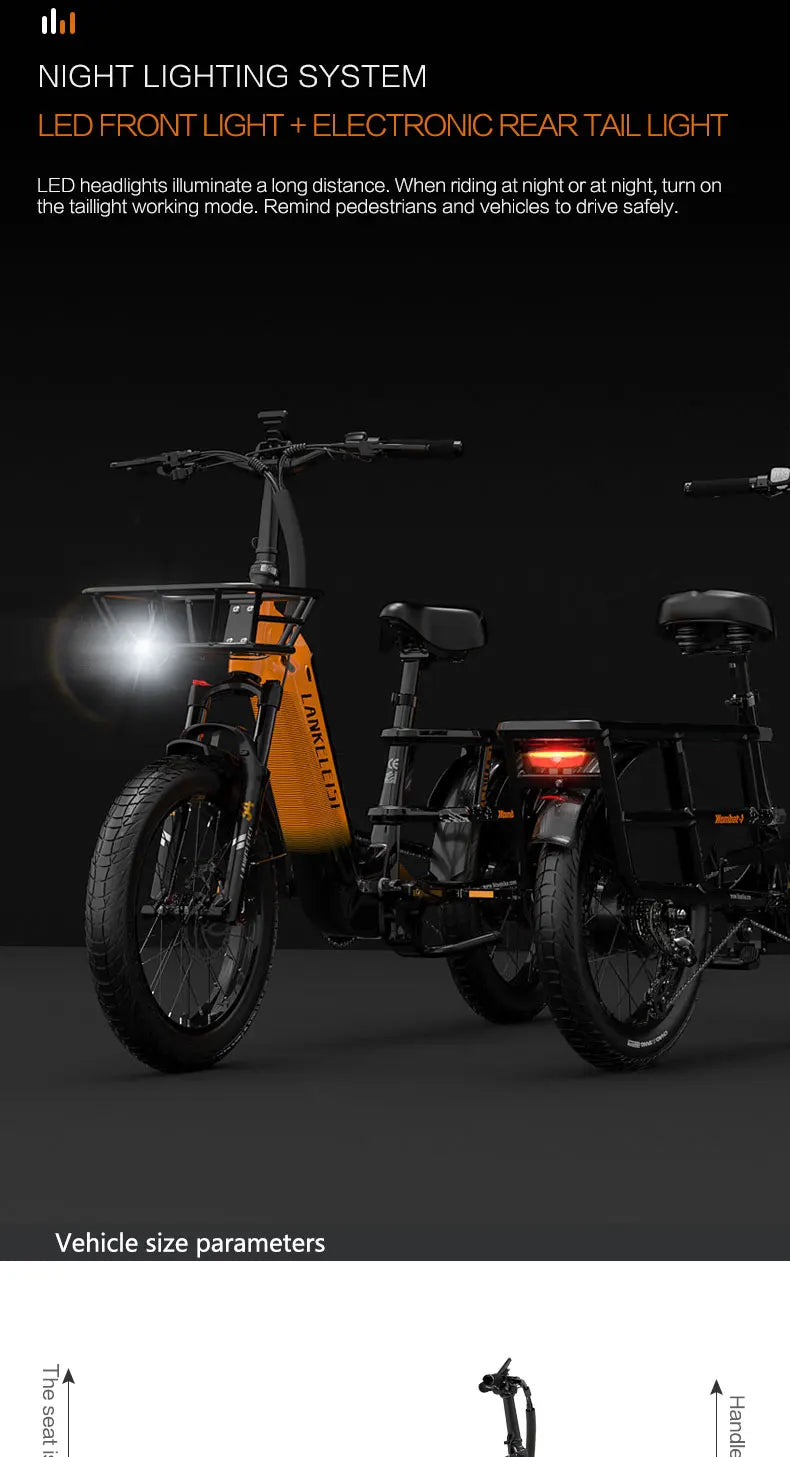 Lankeleisi Wombat-1 1000W E Cargo Bike – The Ultimate All-Terrain Electric Bike