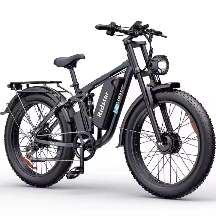 Get the Ridstar E26Pro 48V 2000W Dual Motor Electric Mountain Bike with fat tires and free shipping from Electric Bikes and Accessories today.