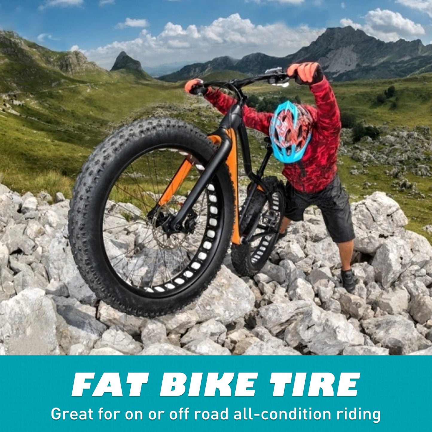 ZUKKA 2 Pack Fat Tire for E-Bike | 20x4.0 Heavy-Duty Mountain & Snow Bike Tires