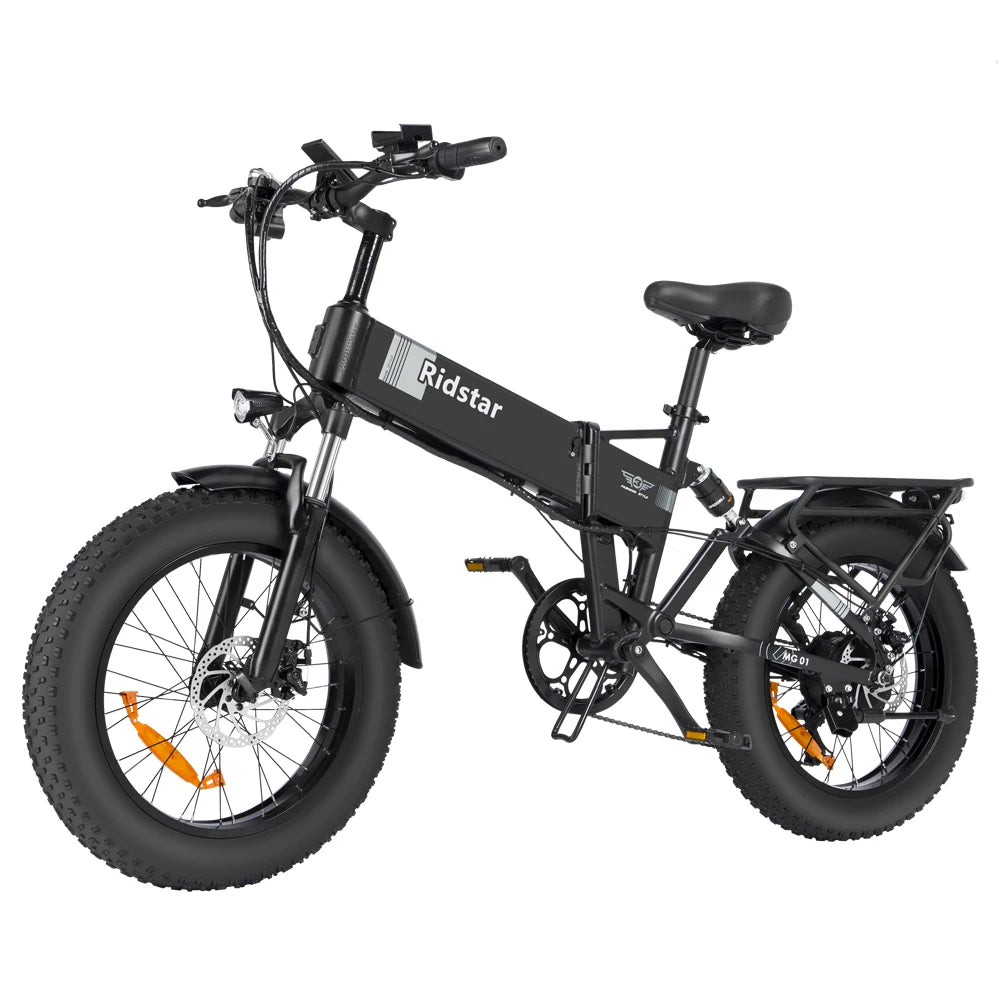 Conquer any terrain with the Ridstar 1000W Folding Electric Bike. 48V 15AH battery, 20-inch fat tires, 60km+ range, fast US shipping. Shop now!