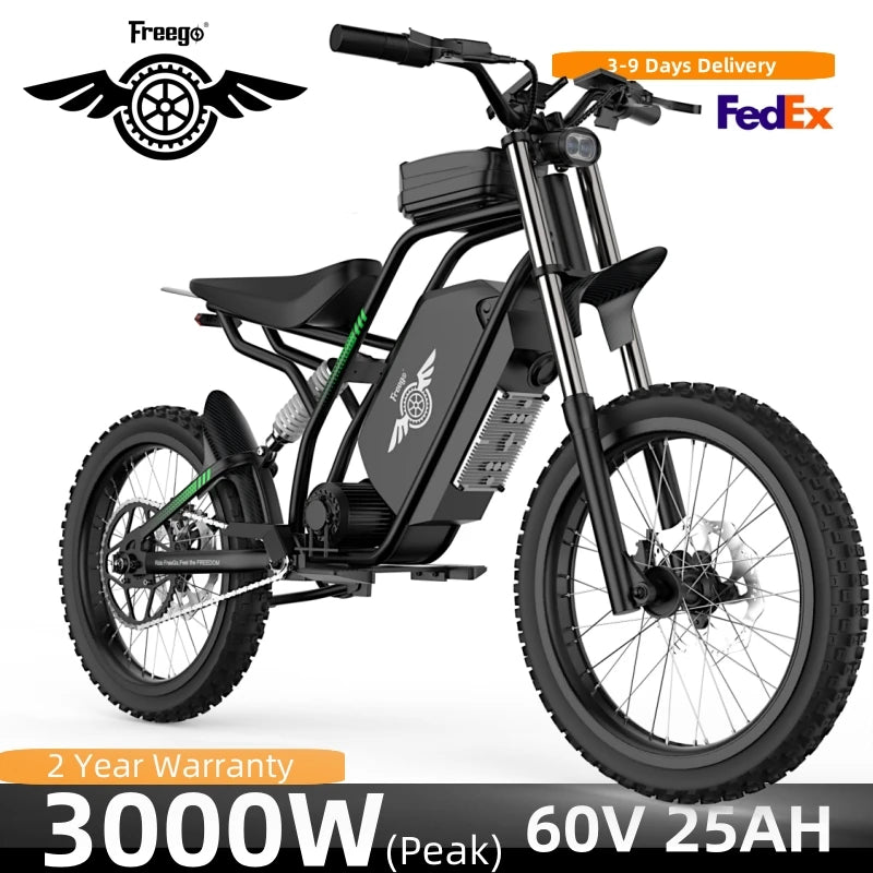 Freego N3 Electric Bike 3000W 60V 25Ah | Fast E-Bike for Adults