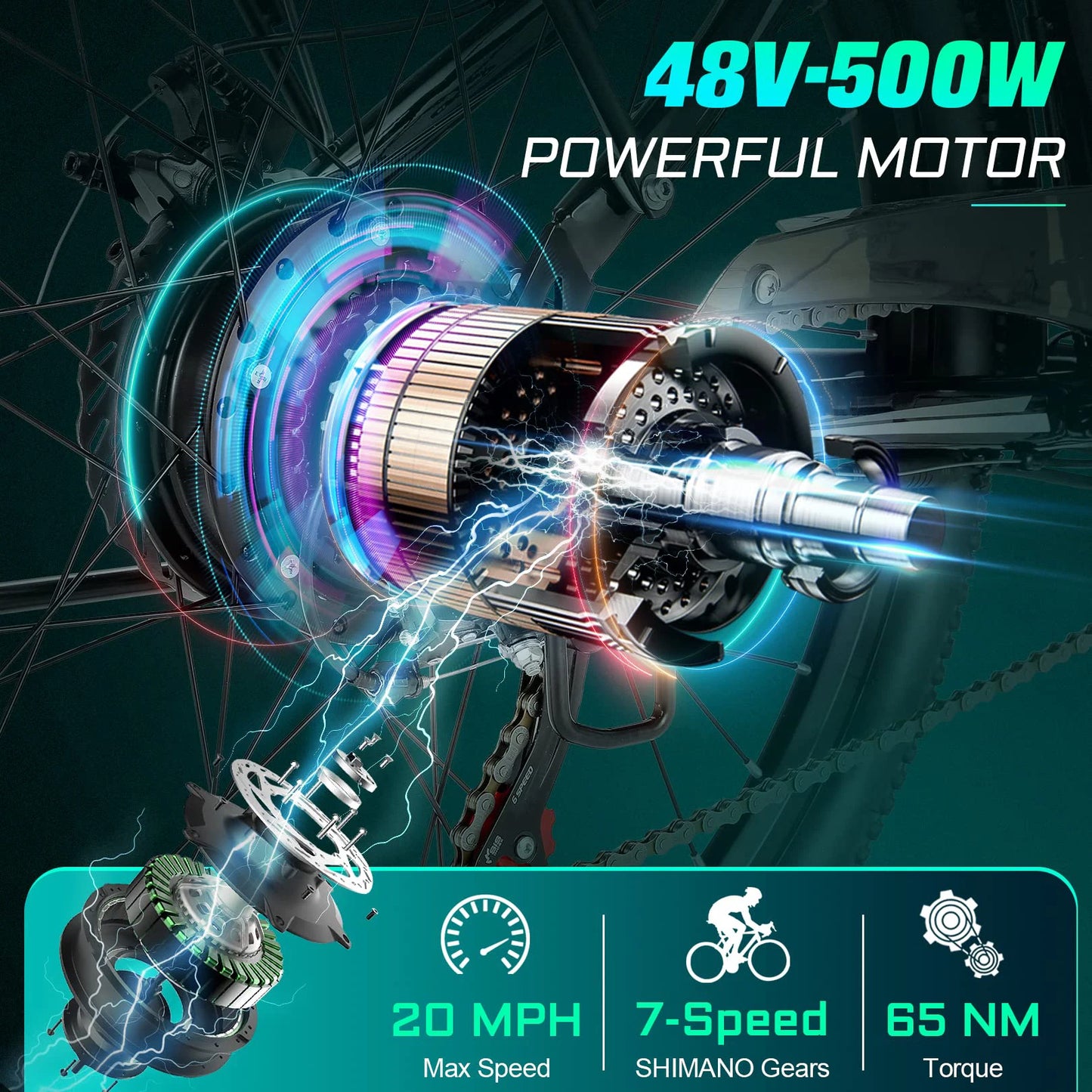 26" Electric Bicycle for Adults | 500W Motor & 48V Battery