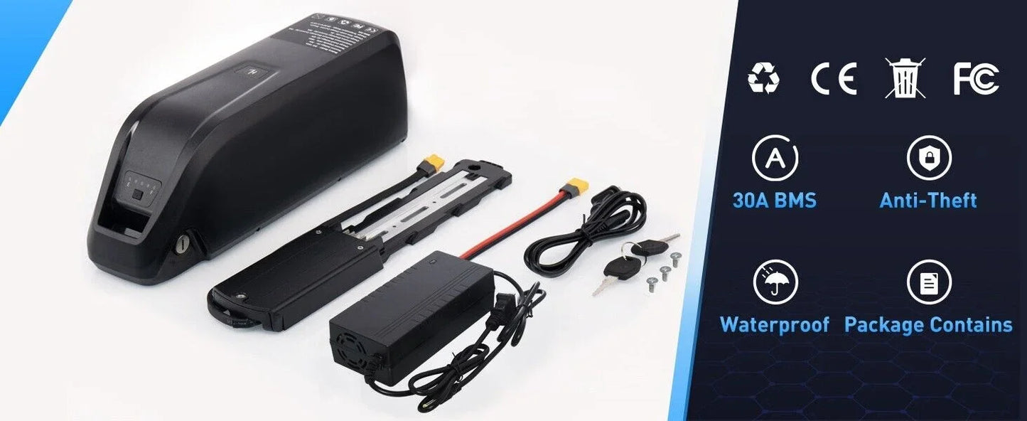 Hailong Ebike Battery 36V/48V – 10Ah–20Ah Long Range Lithium Packs