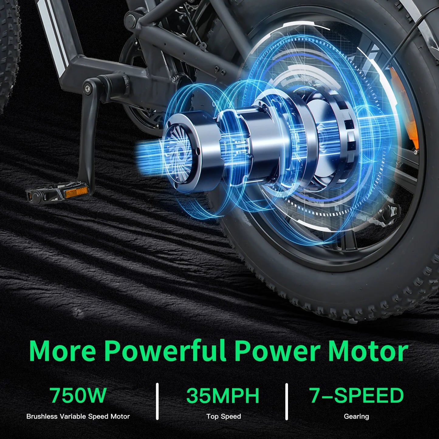 750W Snow-Proof E-Bike – 48V 17.5Ah Fat Tire Electric Bicycle for Adults | Free Shipping