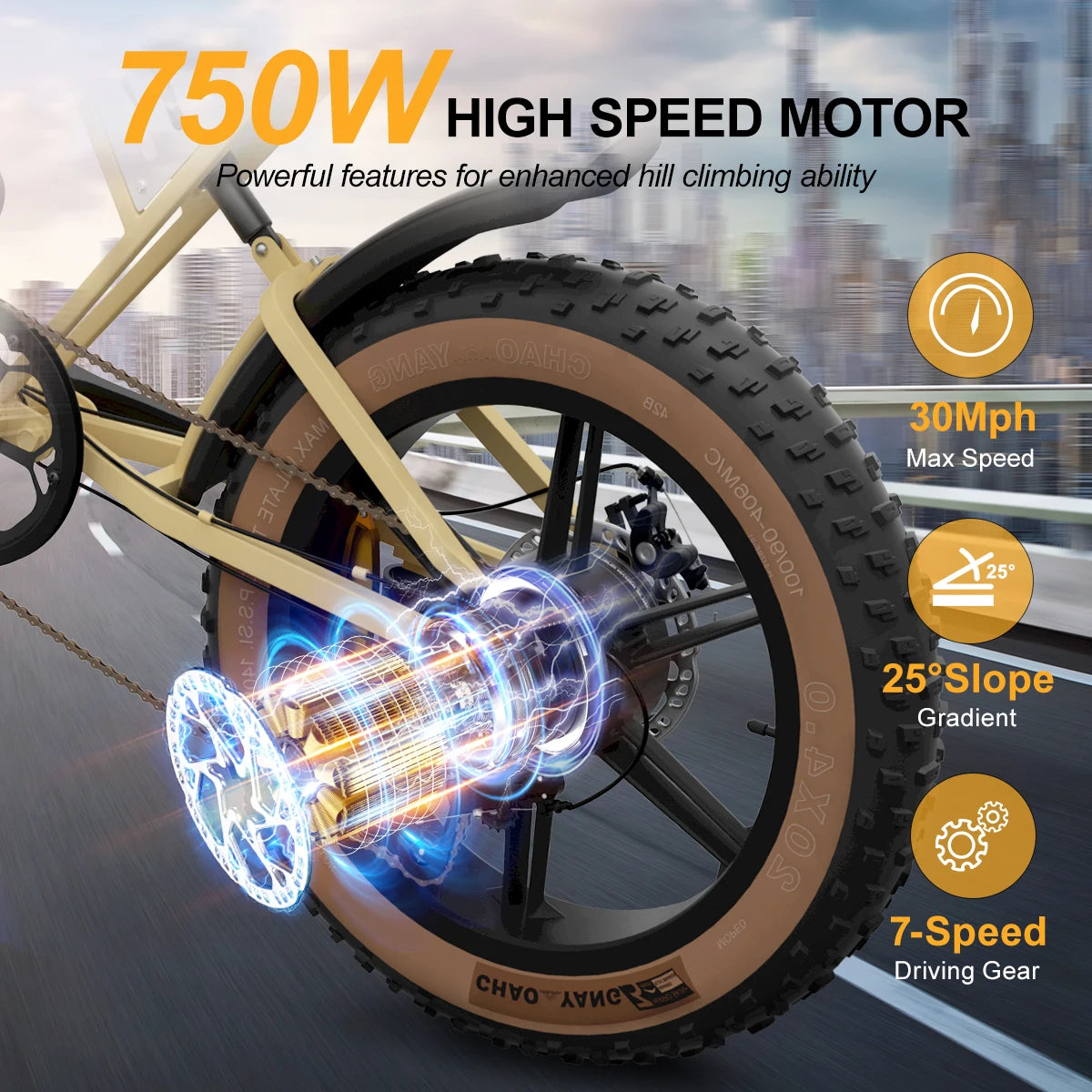 E-Bike X70 750W Dual Battery | 120 Mile Long Range Electric Fat Bike
