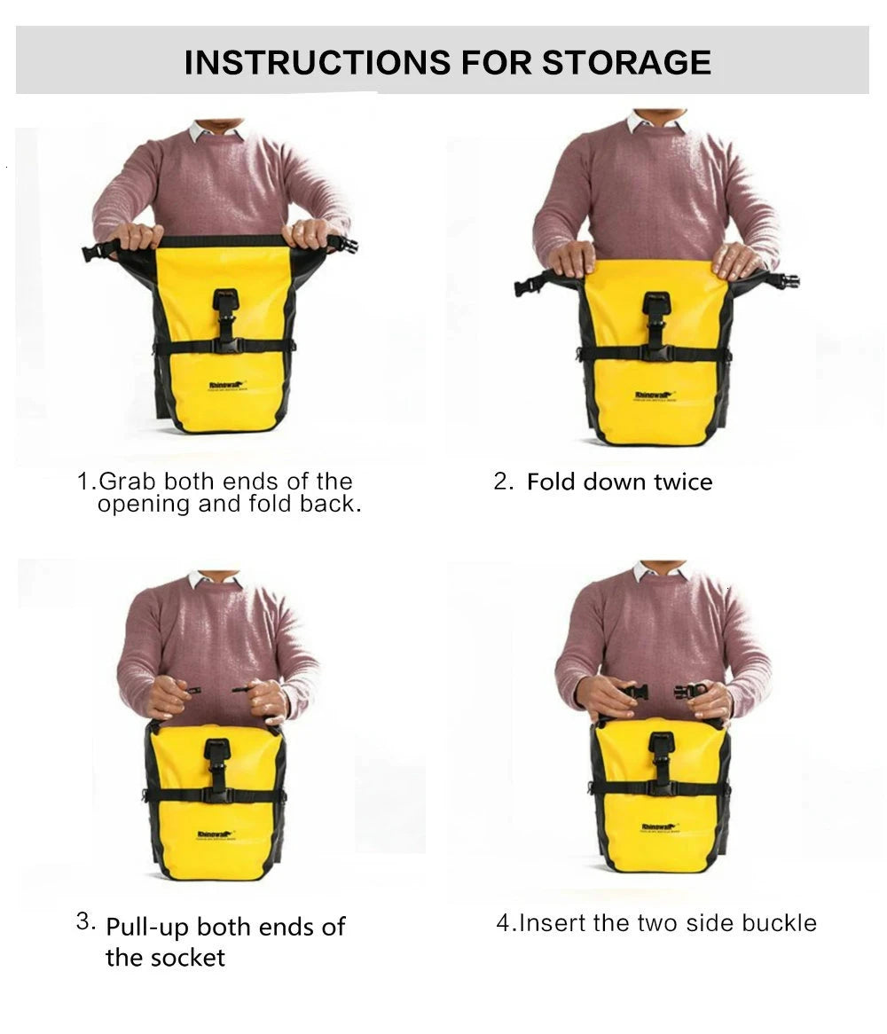 Rhinowalk Waterproof E-Bike Pannier Bag 2-Pack – 20L Each