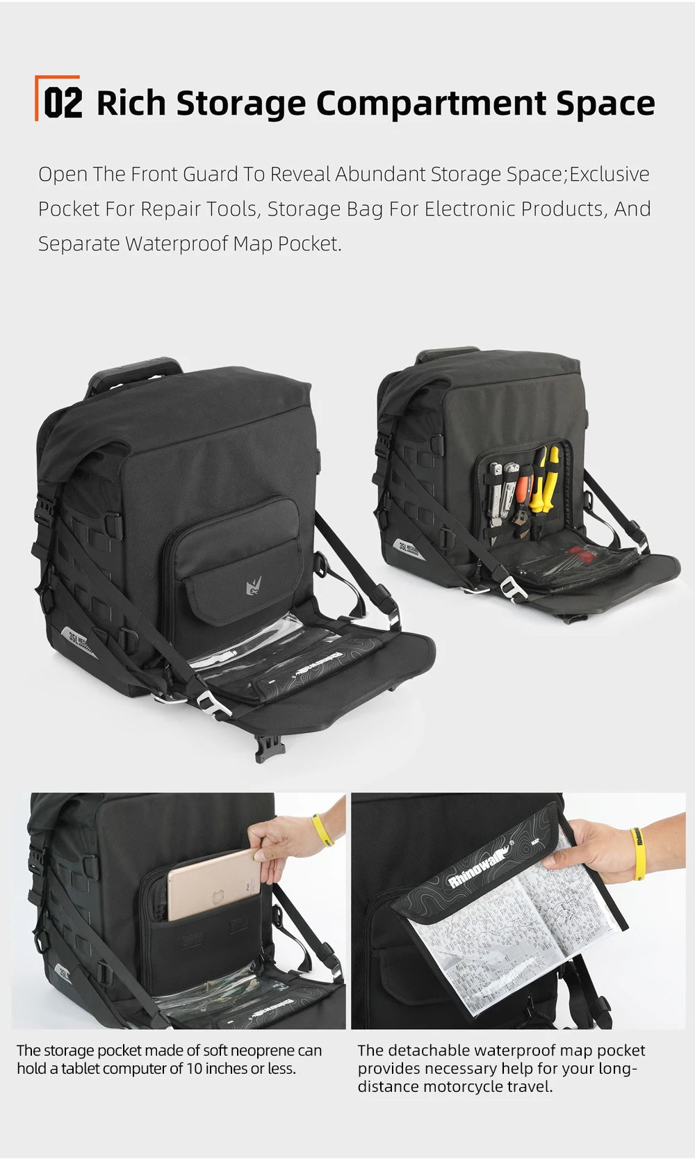 Motorcycle Pannier Bag – Waterproof 35L Saddle Bags | Rhinowalk