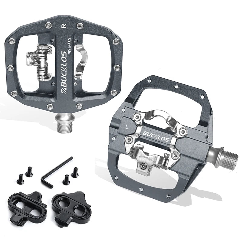 BUCKLOS Dual Function MTB E-Bike Pedals – SPD & Flat Platform