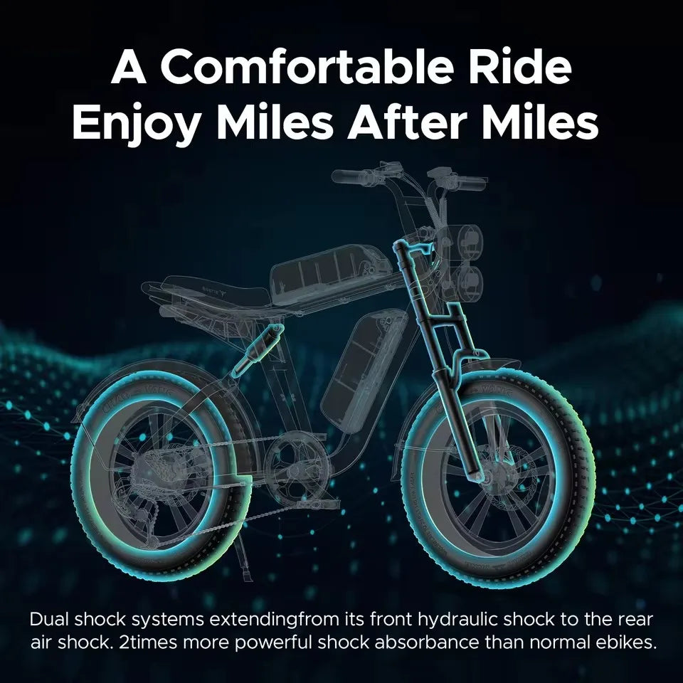ENGWE M20–High-Speed Electric Bike for Urban&Off-Road Adventures 100W Powerful Motor 48V26AH Dual Battery Electric Bicycle
