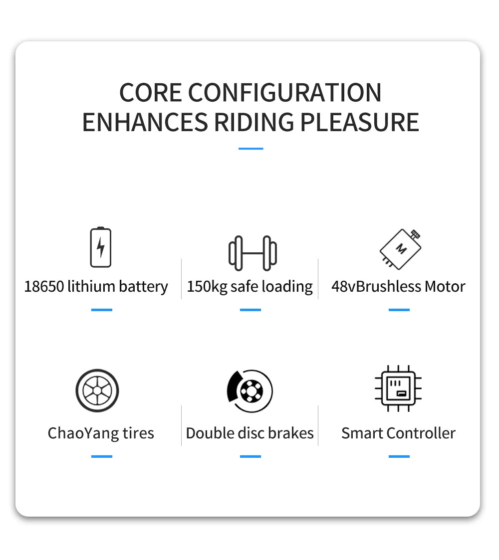 Foldable 1000W Fat Tire Ebike - Ridstar 48V 15AH Mountain E-Bike